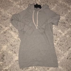 A grey oversized hoodie dress